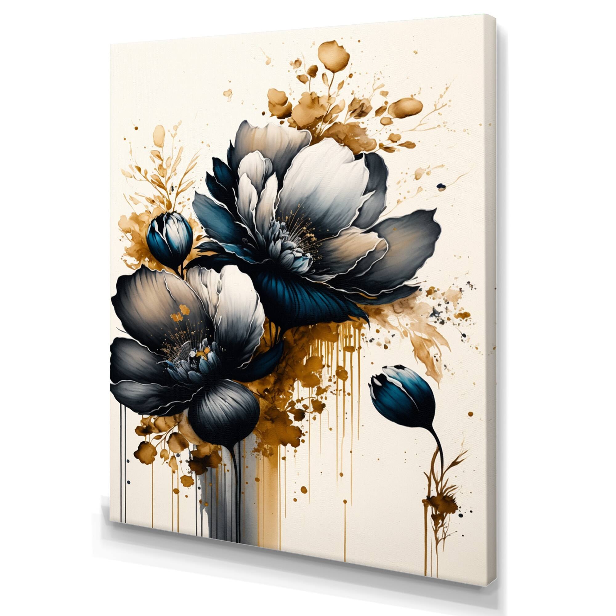 Designart 'Blue And Gold Crocus Bunch III' Floral & Botanical Canvas ...