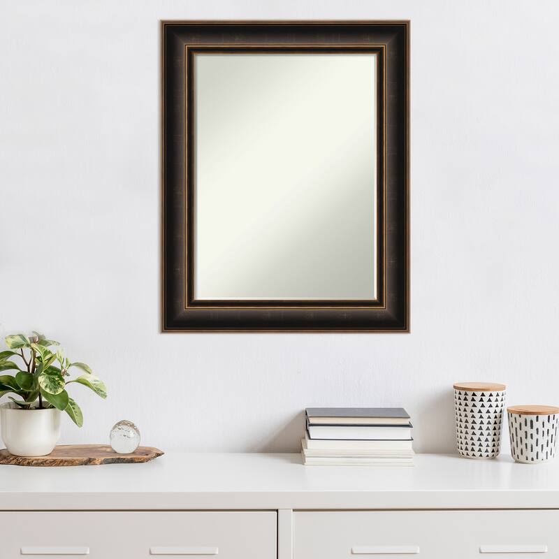 Villa Oil Rubbed Bronze Half-Inch-Bevel Wood Framed Wall Mirror - Villa Oil Rubbed Bronze - Glass Size 18x24