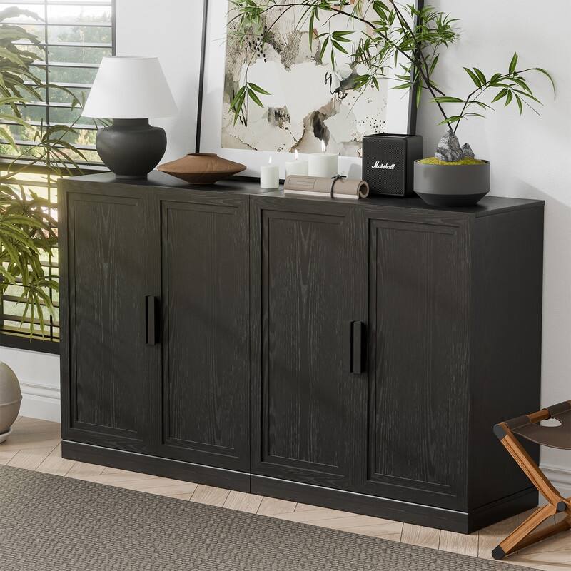 Sideboard Buffet Cabinet Farmhouse Kitchen Pantry Cabinet with Adjustable Shelves for Kitchen Dining Room Living Room