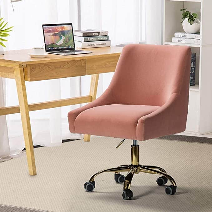 Carina Modern Upholstery Task Chair with Golden Base by HULALA HOME