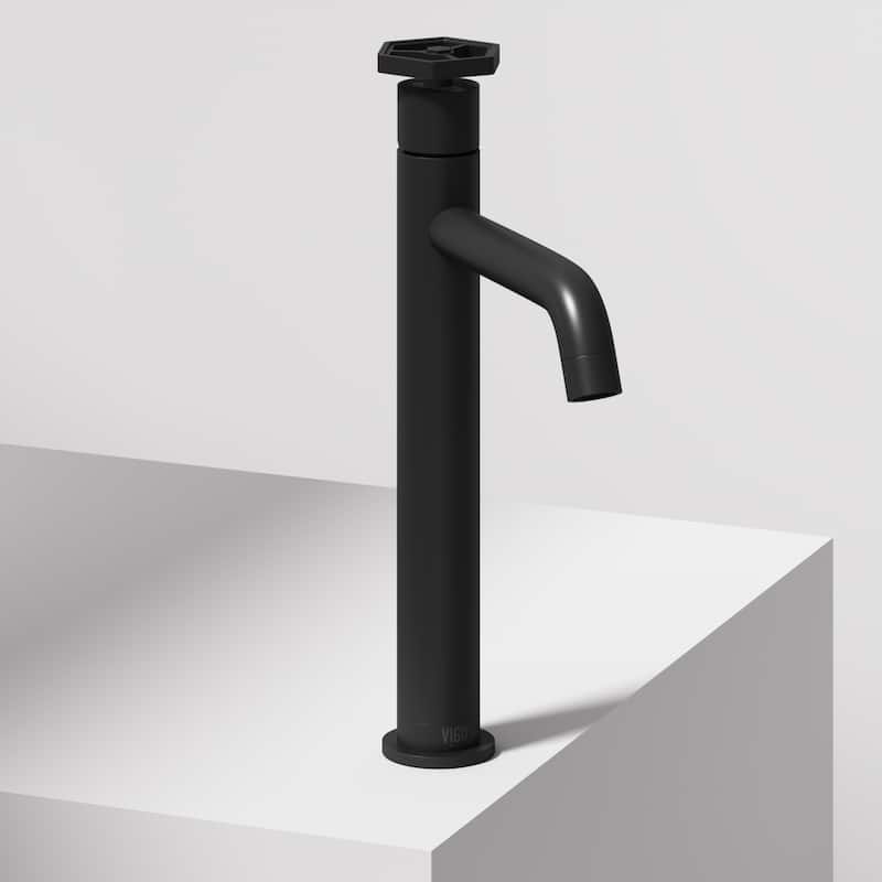 VIGO Ruxton 12" H Single Handle Single Hole Bathroom Vessel Faucet - Matte Black