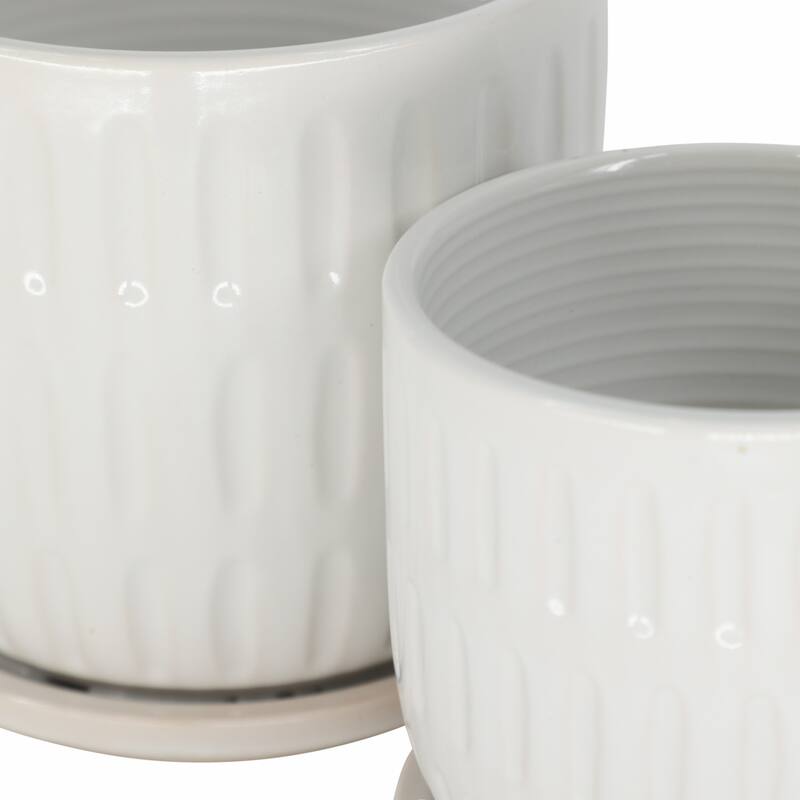 Sagebrook Home Ceramic Planter with Saucer