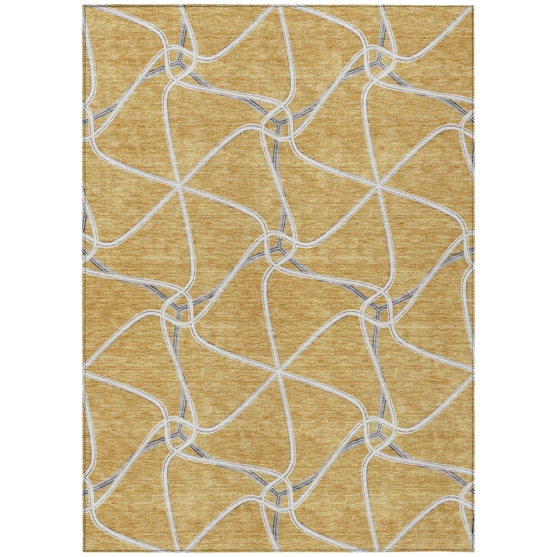 HomeRoots Geometric Contemporary Rectangle Outdoor Rug
