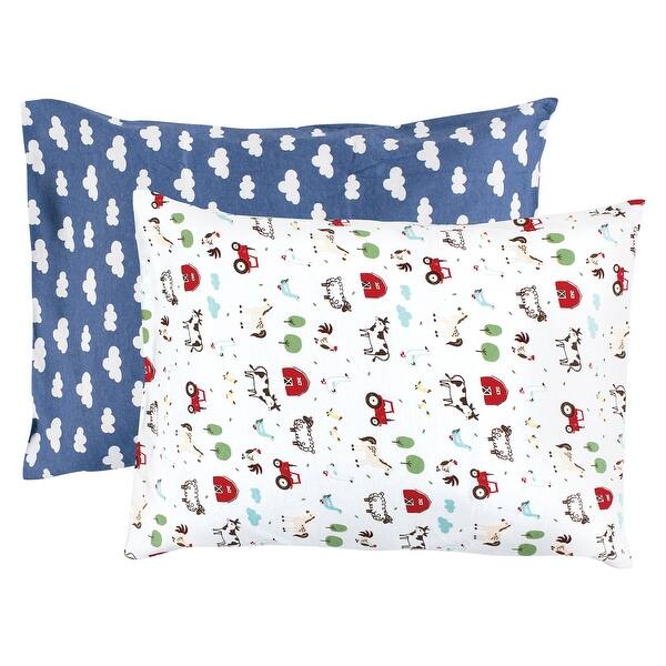 slide 1 of 1, Hudson Baby Infant Boy and Toddler Cotton Toddler Pillow Case, Boy Farm Animals, One Size - Boy Farm Animals Boy Farm Animals - One Size