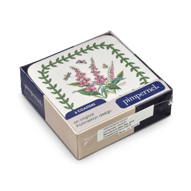 Pimpernel Set of 6 Botanic Garden Coasters - 4 Inches Sq.