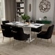 preview thumbnail 35 of 65, 7-Piece Clihome High-gloss Extendable Table Velvet Chair Dining Set