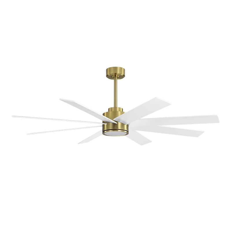 MLiAN 72 in. 8 Plywood Blades Indoor LED Ceiling Fan With Remote...... - White and Gold