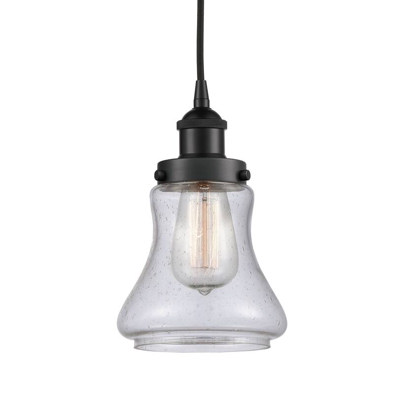 Innovations Lighting 616-1PH-10-6 Bellmont Pendant Bellmont 6" Wide - Matte Black / Seedy