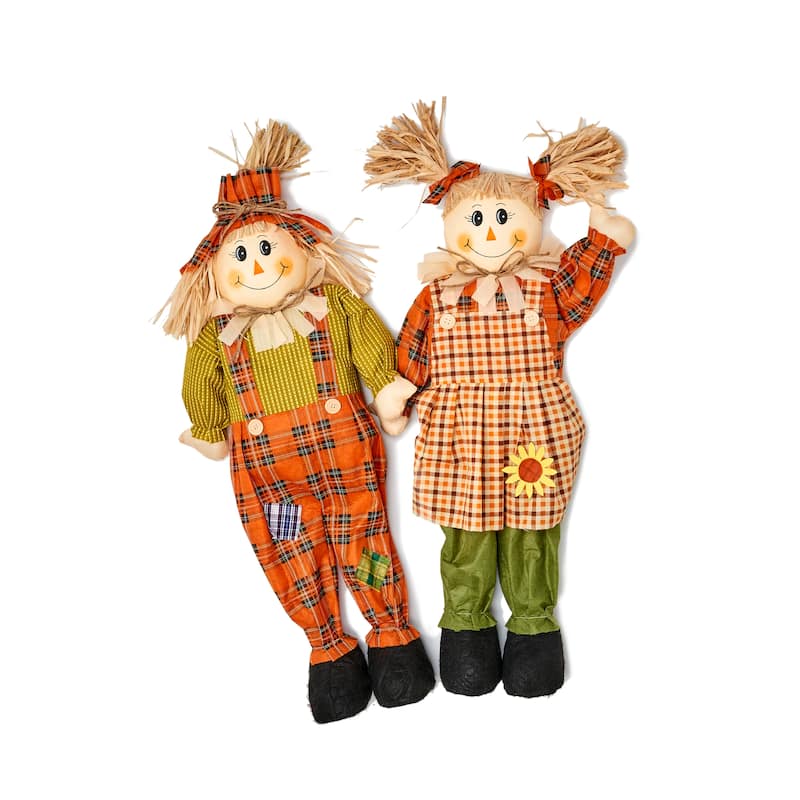 33" Standing Scarecrow, Set of 2