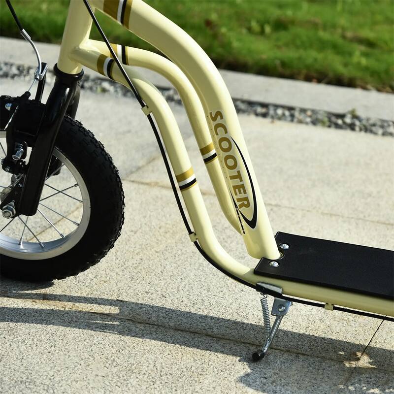 Steel Aluminum Kids Scooter with Adjustable Height Handle - 47.25"L x 22.75"W x 33.5"-37.5"H