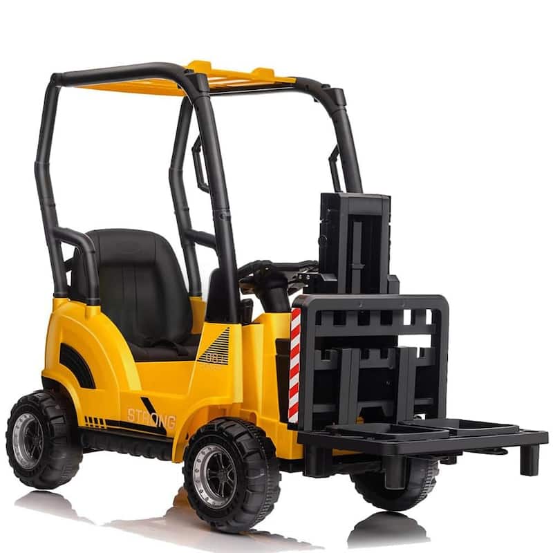 12V Ride-On Forklift for Kids, Electric Construction Car with Remote Control, Liftable Fork and Pallet