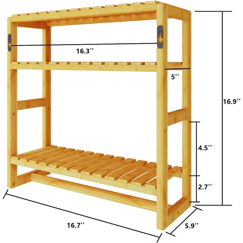 Bamboo Floating Shelves Bathroom Storage 3-Tier