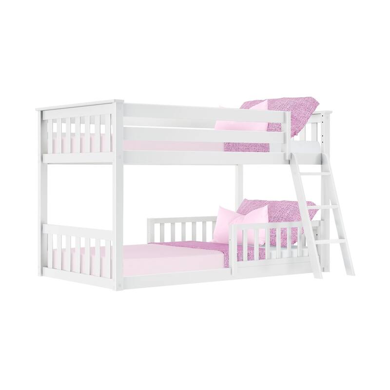 Max and Lily Twin over Twin Low Bunk with Guard Rails