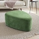 preview thumbnail 35 of 42, 43" Rounded Triangle Upholstered Ottoman, Oversize Fabric Ottoman Footstool