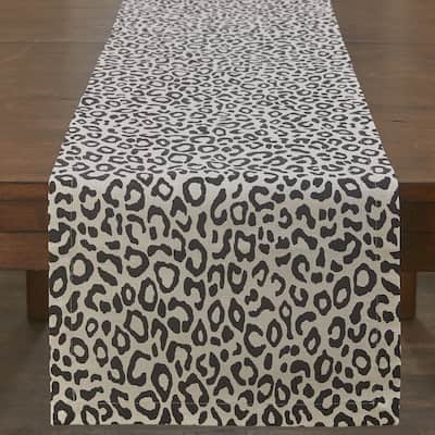 Split P Black Safari Leopard Table Runner - 15" x 72"
