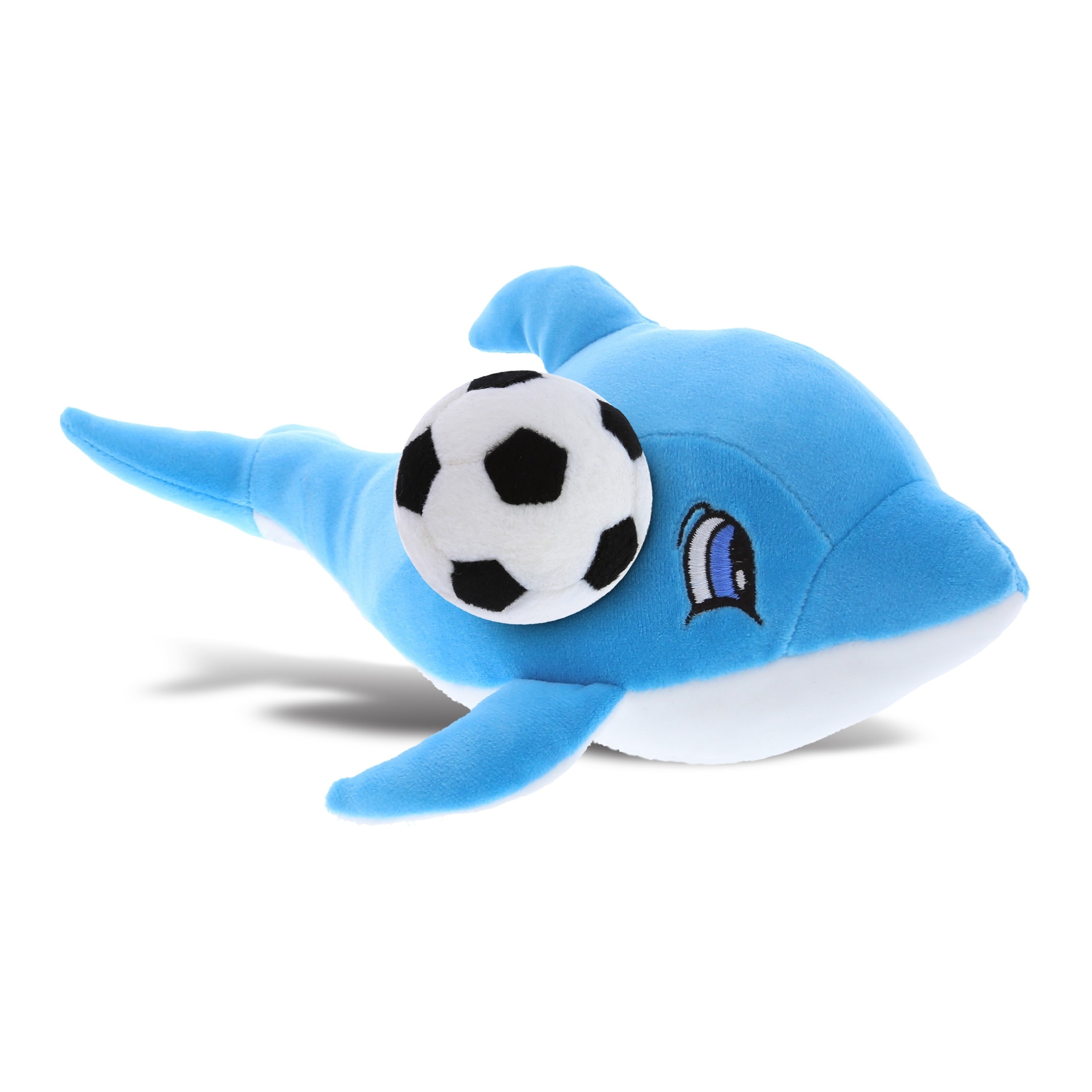 DolliBu Huggable Blue Dolphin Stuffed Animal with Soccer Ball Plush 12 inches Bed Bath Beyond 37834384