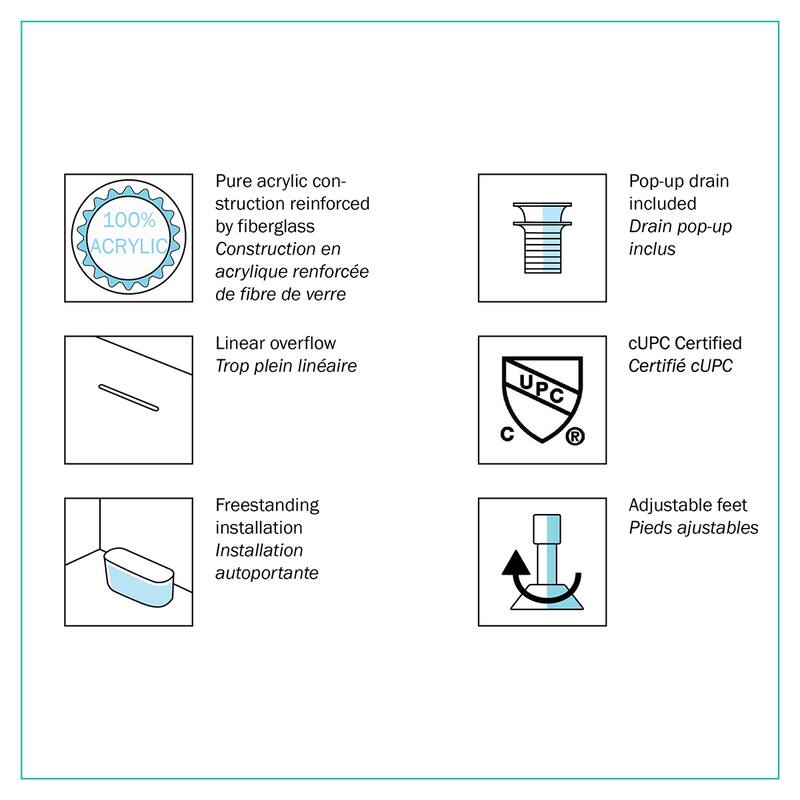 A&E Bath Hadiya Black Freestanding Oval Bathtub