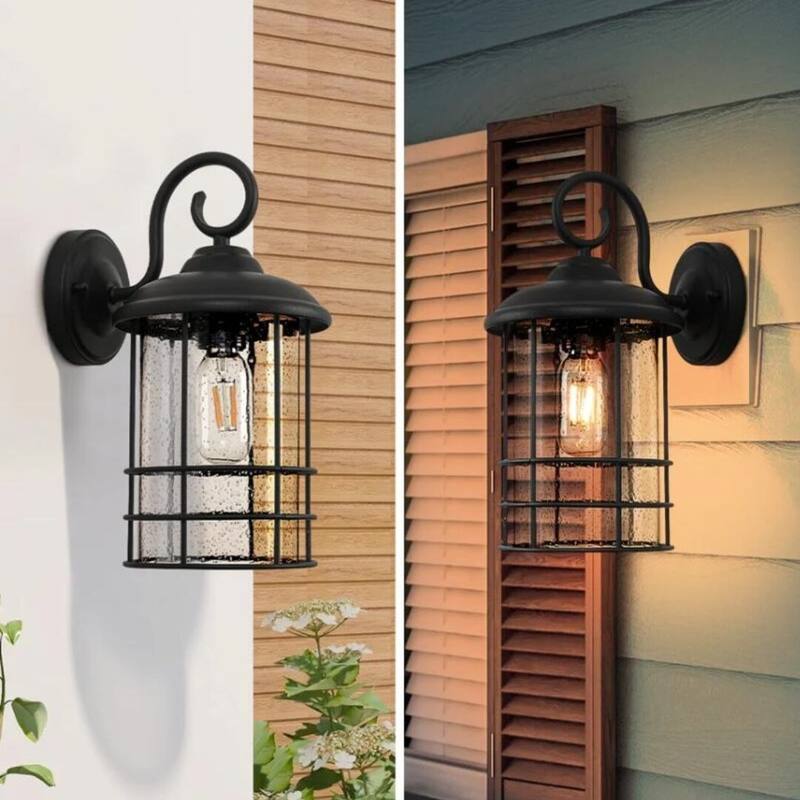 Outdoor Black Wall Sconce with Rustproof and Waterproof Design