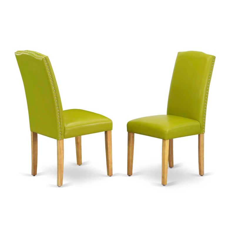 Oval Dining Table Set 5pc 42-60" Table w/ Butterfly Leaf & 4 Parsons Chairs - Autumn Green