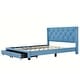 preview thumbnail 15 of 17, Queen Size Upholstered Platform Bed, with Button Tufted Upholstered Headboard and 2 Drawers,