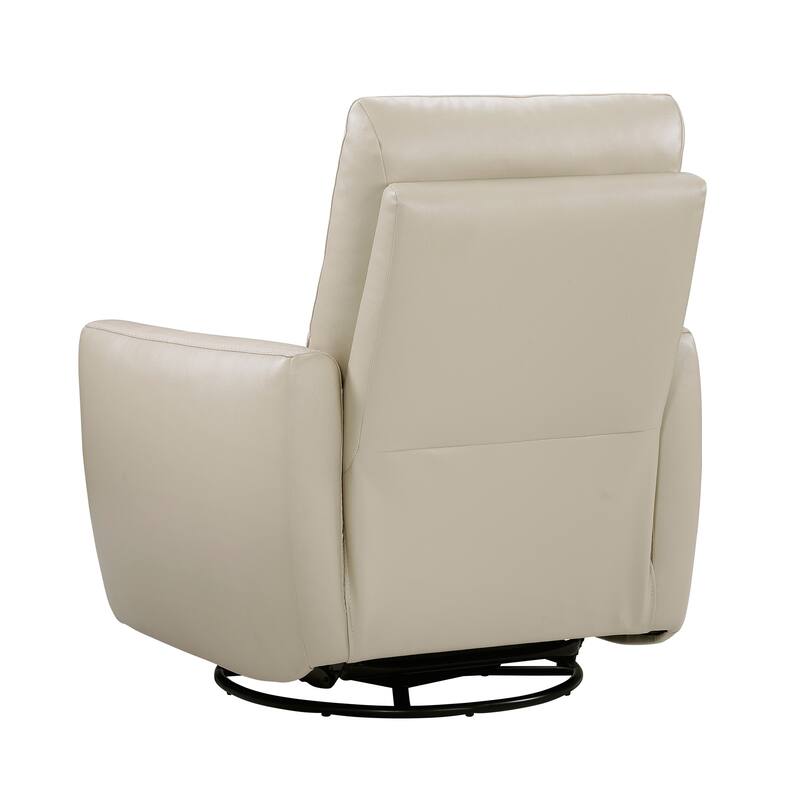 Cillian 35.5" Leather Swivel Glider Recliner - 360-Degree Metal Swivel