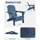 preview thumbnail 10 of 38, Folding Adirondack Chair, Outdoor Wooden Lounge Chair, Modern Lounger Adirondack Chair Ergonomic Extended Backrest