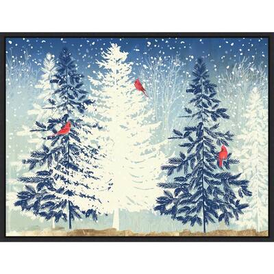 Snow Christmas (Trees) by PI Studio Framed Canvas Art