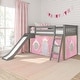 preview thumbnail 17 of 20, Max and Lily Classic Twin-Size Low Loft with Easy Slide and Curtain Grey
