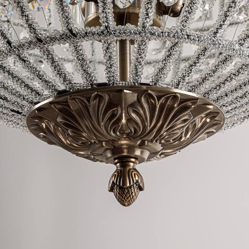 1/3/5-Light Retro French Crystal Globe Chandelier