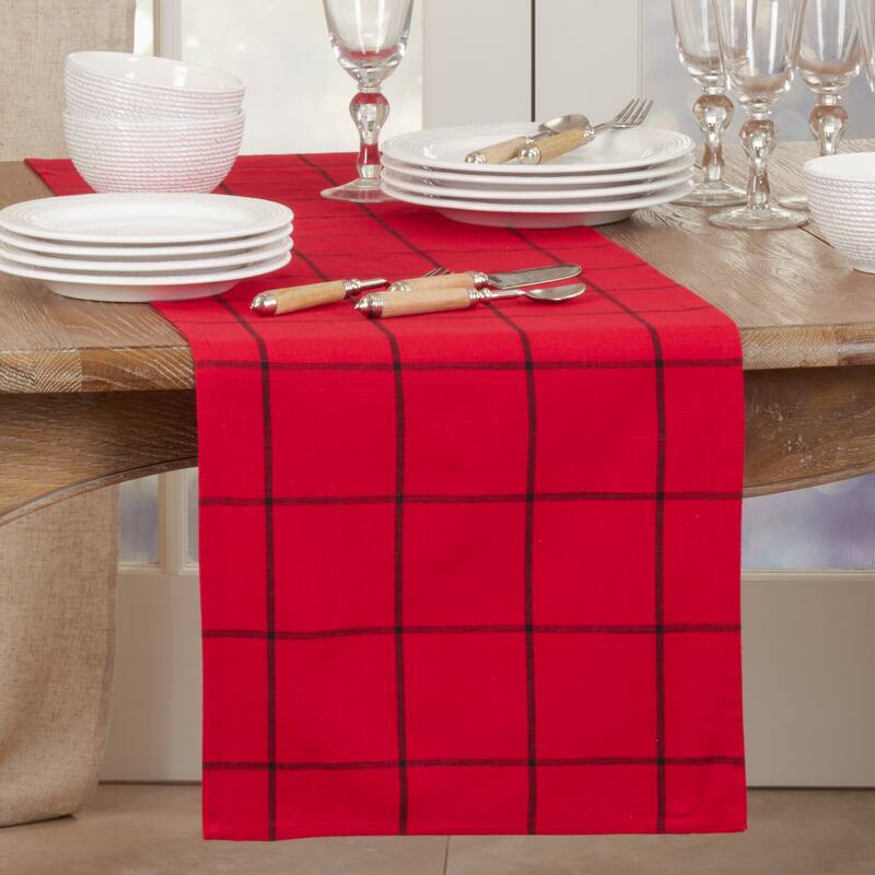 Large Paid Design Long Table Runner - Red