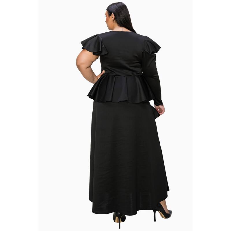 L I V D Plus Size Vivienne Ruffled Maxi Dress