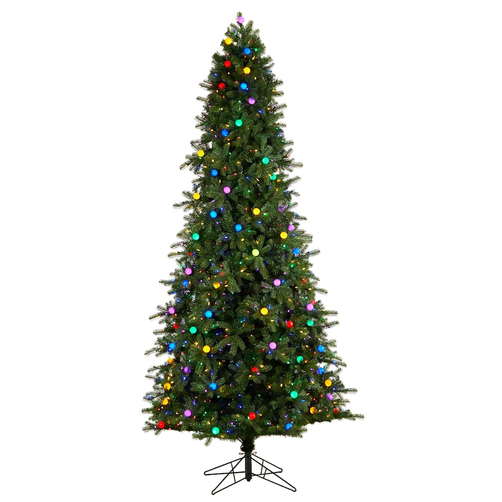 9.5' Montana Mountain Fir Artificial Christmas Tree Multicolor LED - 9.5 Foot