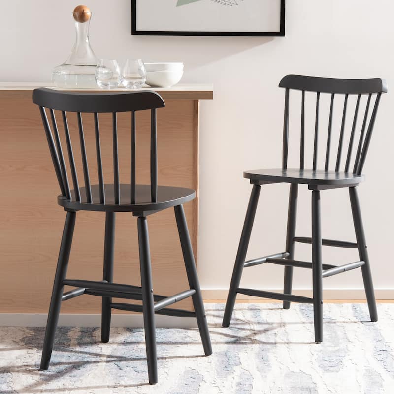 SAFAVIEH Galena 24-inch Spindle Farmhouse Counter Stool (Set of 2) - 19.9" x 20.1" x 43.1"