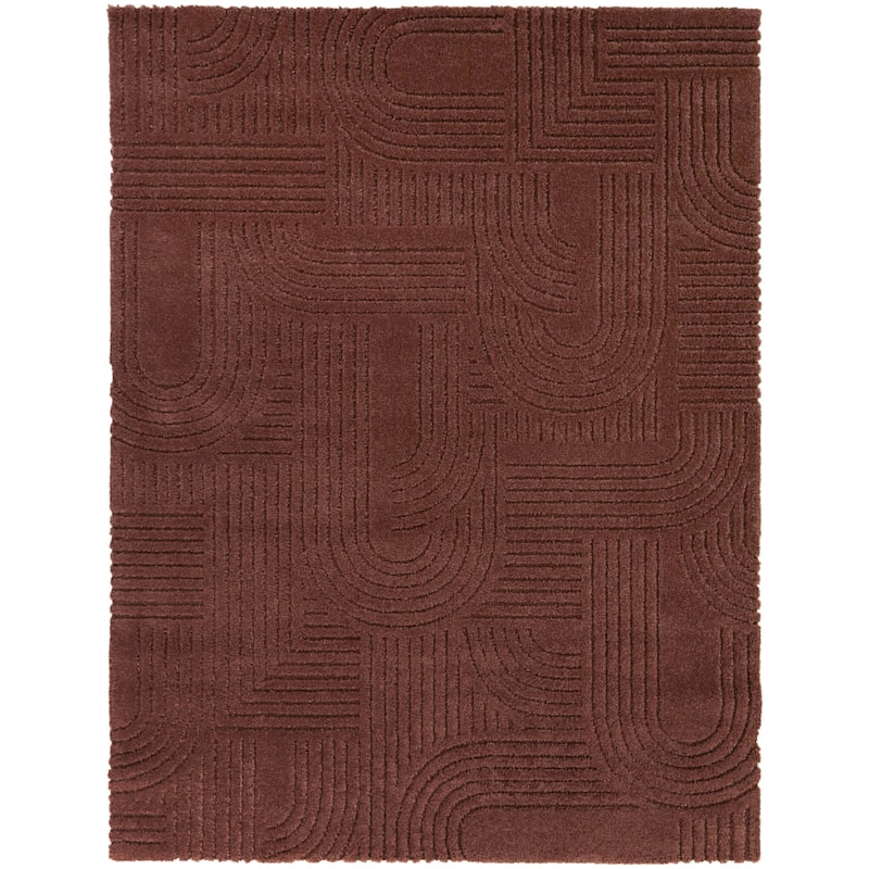 Hazen Modern Striped Area Rug - 5'3" x 7' - Wine