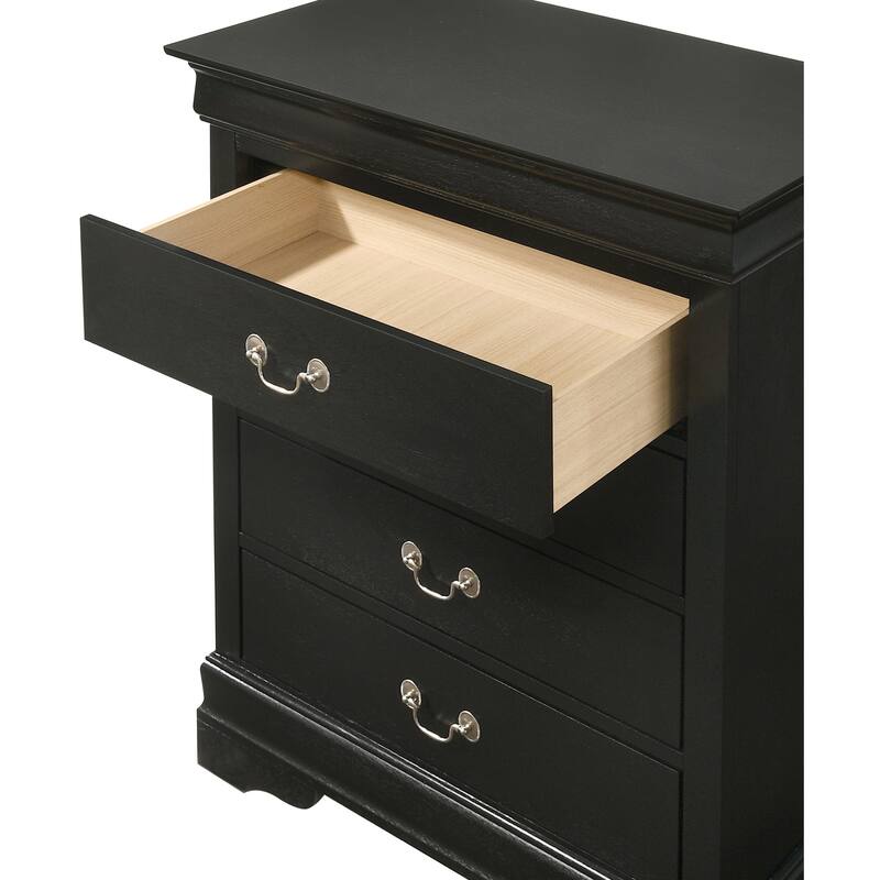 Passion Furniture Louis Phillipe Cherry 4 Drawer Chest of Drawers - 31"L x 16"W x 41"H