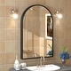 preview thumbnail 14 of 16, Arched Black Aluminum Alloy Framed French Cleat Mounted Wall Decor Bathroom Vanity Mirror with 5-Year Warranty 20x30