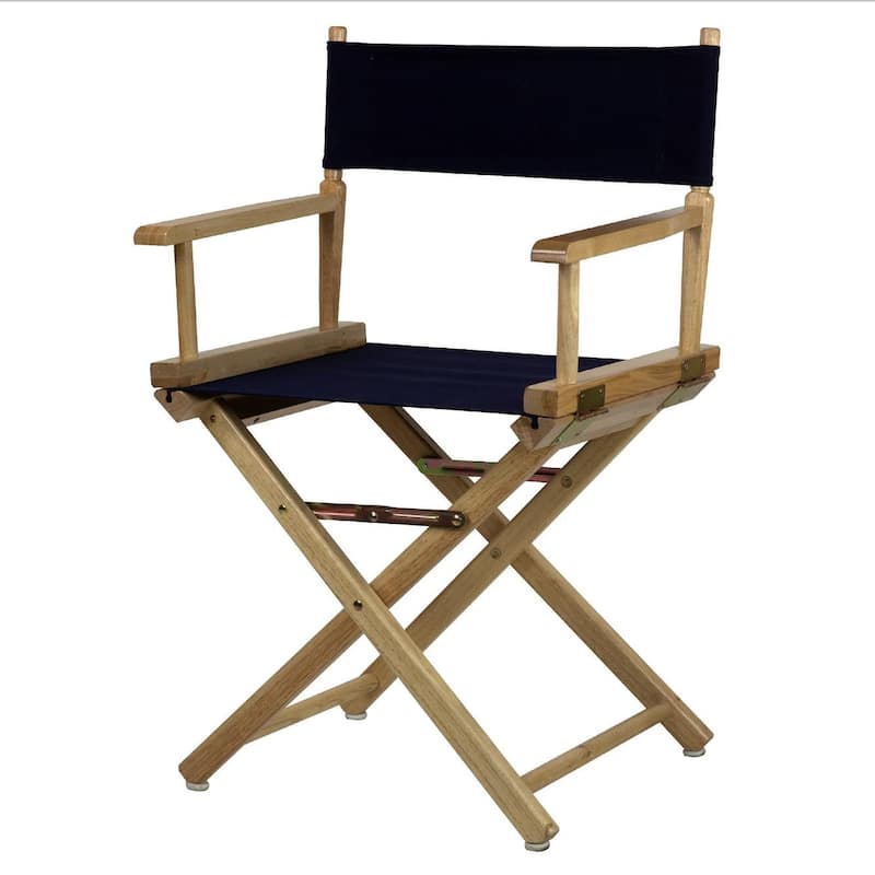 Natural Frame 18-inch Director's Chair - Dark Blue