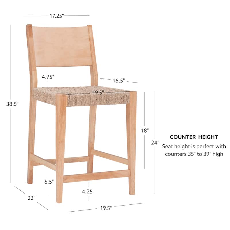 Caelan Seagrass 24-Inch Counter Stool (Set of 2)