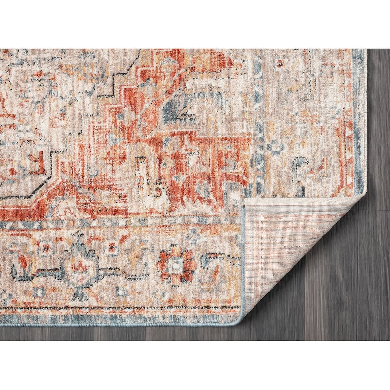 Terra by Obeetee Hampton Medallion Beige Rug