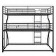 preview thumbnail 12 of 23, Sturdy Triple Metal Bunk Bed with Long and Short Ladders - Enhanced Functionality and Space Efficiency