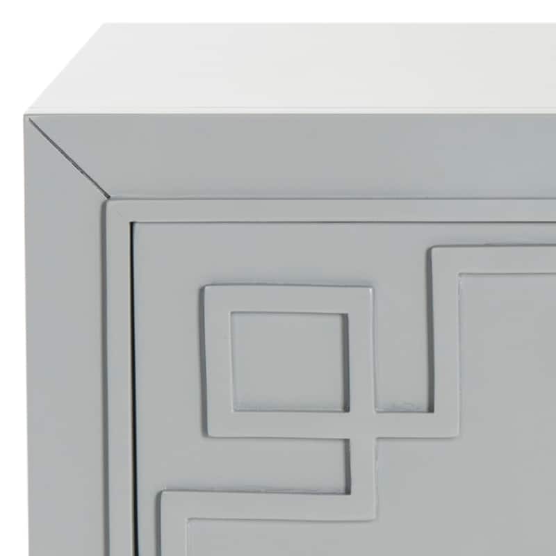 SAFAVIEH Raina Three Drawer Greek Key Grey / Grey Night Stand