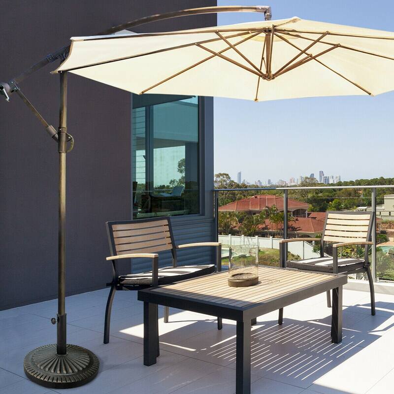 Gymax 30LBS Round Patio Market Umbrella Base Heavy-Duty Outdoor Stand - See Details