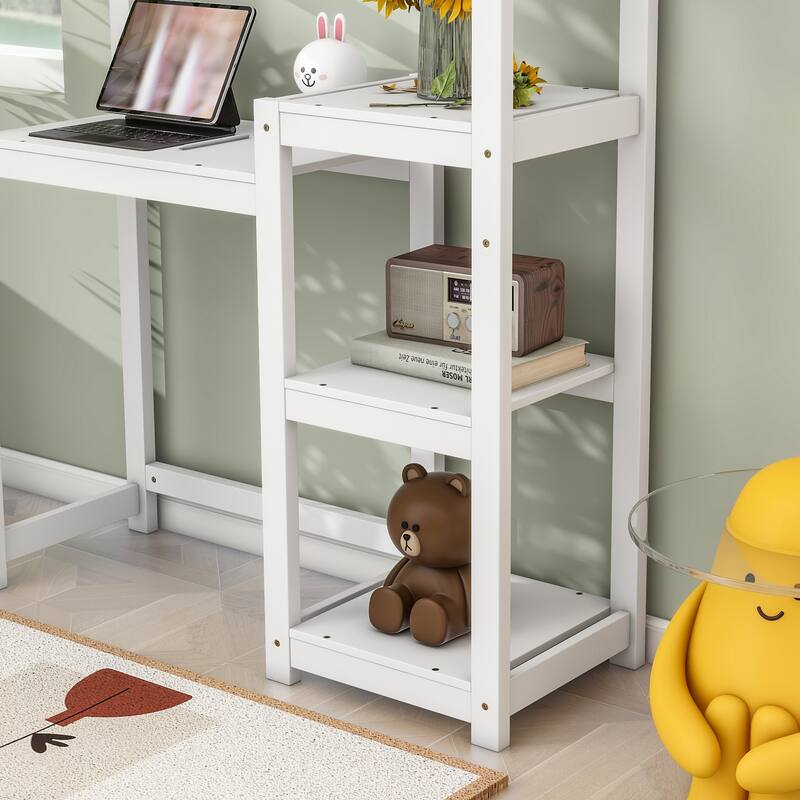 House-shaped Wooden writing Desk,Kids study Table,Bookshelf & Toy Storage