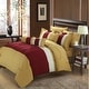 preview thumbnail 7 of 6, Chic Home Serenity Colorblock Microfiber 10-piece Comforter Set Burgundy/Gold - King