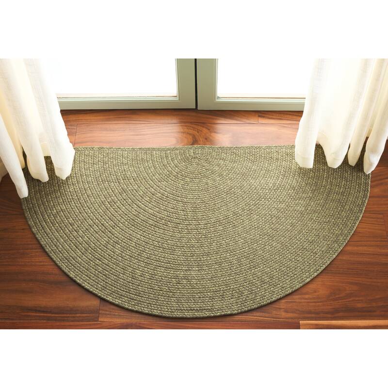 SAFAVIEH Handmade Braided Cosetta Indoor/Outdoor Machine Washable Rug - 2' x 4' Half-Moon - Sage
