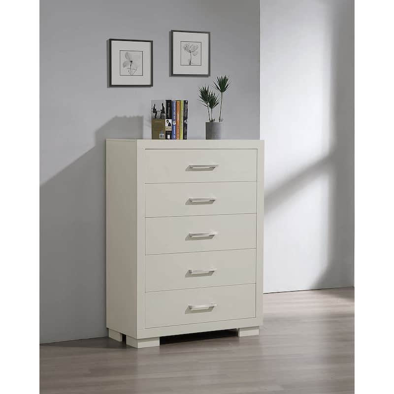 Jessica 5-drawer Bedroom Chest Cream White
