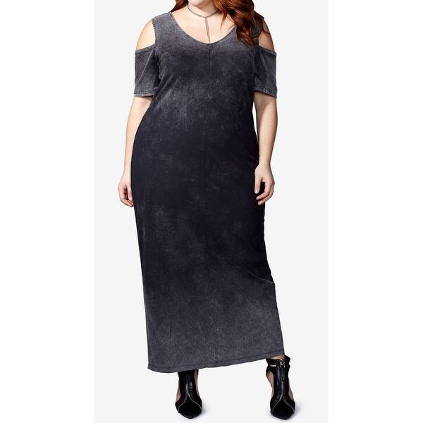 Shop Mblm Black Womens Size 3x Plus Cold Shoulder Burnout Maxi Dress Free Shipping On Orders Over 45 Overstock 27425707