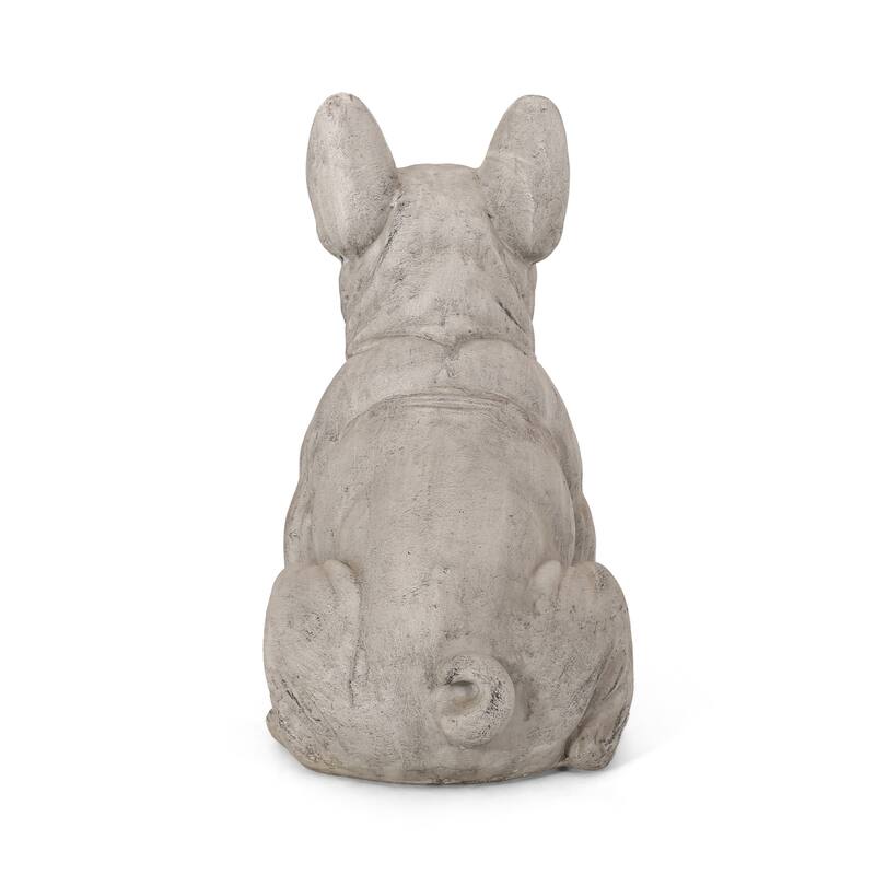 Roomfitters 17-Inch French Bulldog Garden Statue, Cast Stone Outdoor Dog Sculpture