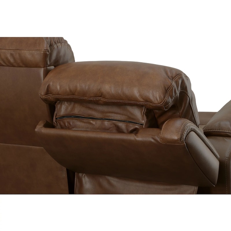 Fenwick Cognac Power Reclining Sofa with Power Headrests by Flexsteel - 89" x 42" x 42"