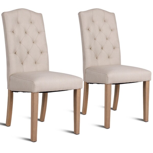 Shop Costway Set of 2 Dining Chair Fabric Upholstered with ... (600 x 600 Pixel)